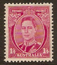 Australia 1937 1s.4d Deep magenta. SG175a.