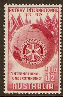 Australia 1955 3d Rotary Anniversary Stamp. SG281.