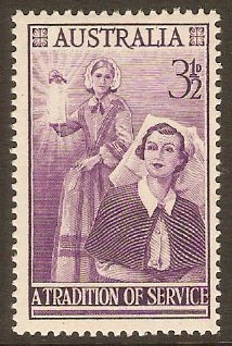Australia 1955 3d Nursing Commemoration Stamp. SG287.