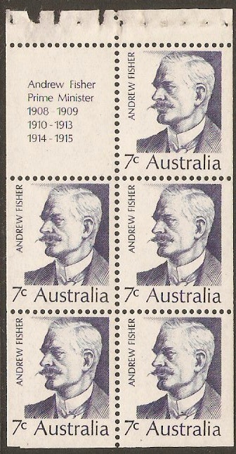 Australia 1972 Famous Australians Series Booklet Pane.SG505a.