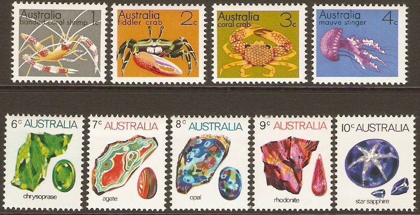 Australia 1973 Marine Life & Gemstones Set. SG545-SG552a.