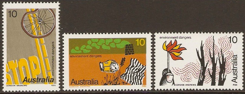 Australia 1975 Environmental Dangers Set. SG586-SG588.