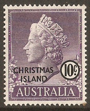 Christmas Island 1958 10c Violet. SG6