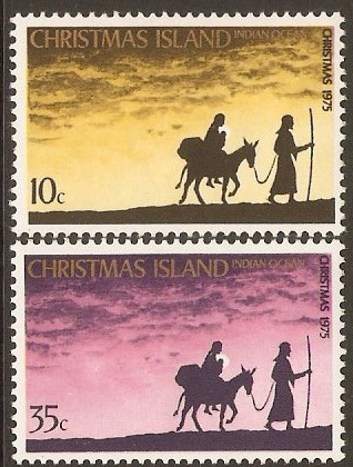 Christmas Island 1975 Christmas Stamps Set. SG61-SG62.