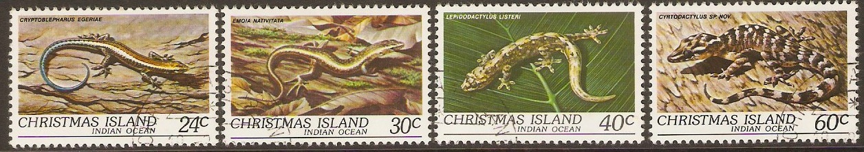 Christmas Island 1981 Reptiles Set. SG144-SG147.