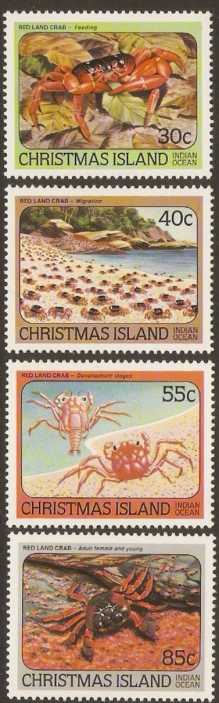 Christmas Island 1984 Red Land Crab Set. SG181-SG184.