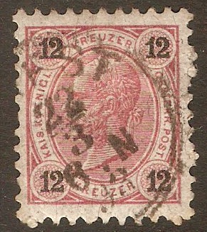 Austria 1890 12k Claret. SG84.