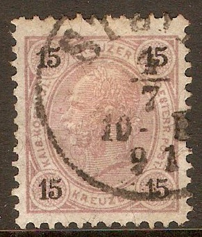 Austria 1890 15k Dull purple. SG85.