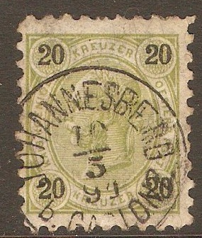 Austria 1890 20k Olive-green. SG86b.