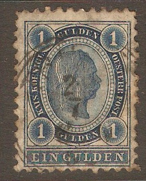 Austria 1890 1g Deep blue. SG90.