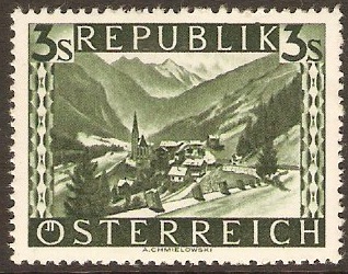 Austria 1945 3s Green - Views Series. SG954A.