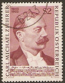 Austria 1972 2s Carl M. Ziehrer Commemoration Stamp. SG1648.