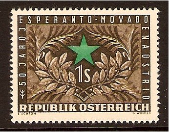 Austria 1954 1s. Green and Brown. SG1262.