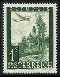 Austria 1947 4s. Green Air Stamp. SG1021.