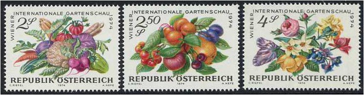 Austria 1974 Horticultural Show Set. SG1697-SG1699.