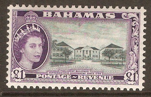 Bahamas 1954 1 Slate-black and violet. SG216.