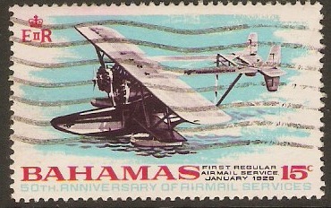 Bahamas 1969 15c Air Mail Anniversary Series. SG332.