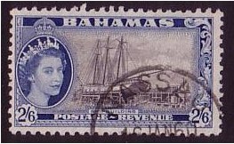 Bahamas 1954 2s.6d. Black & Deep Blue. SG213.