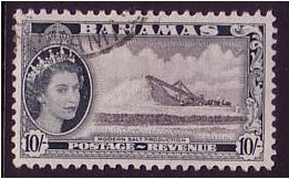 Bahamas 1954 10s. Black & Slate-Black. SG215.