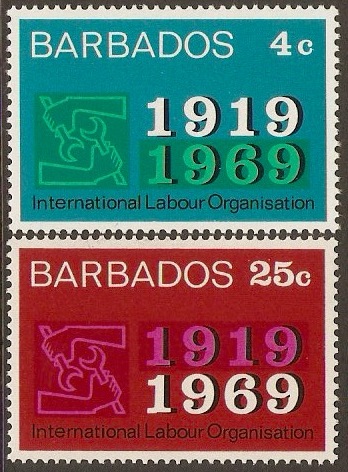 Barbados 1969 ILO Anniversary Set. SG390-SG391.