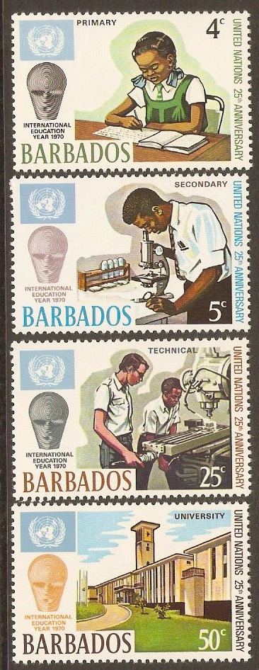 Barbados 1970 UN Anniversary Set. SG415-SG418.