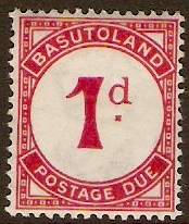 Basutoland 1933 1d Carmine Postage Due Stamp. SGD1.