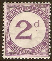 Basutoland 1933 2d Violet Postage Due Stamp. SGD2.