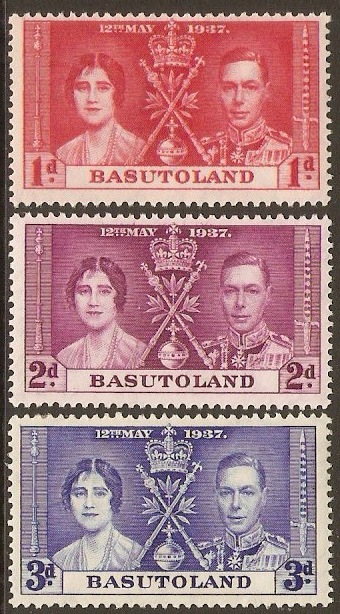 Basutoland 1937 Coronation Set. SG15-SG17.
