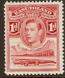 Basutoland 1938 1d Scarlet. SG19.