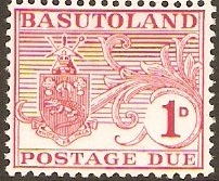 Basutoland 1956 1d Carmine Postage Due Stamp. SGD3.