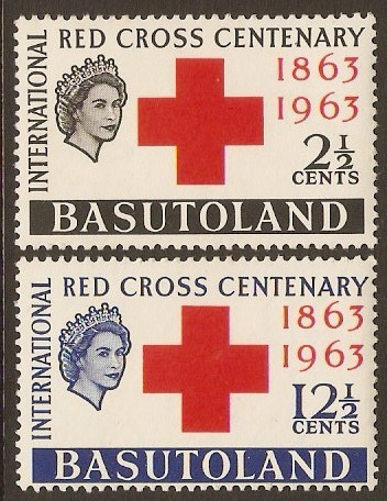 Basutoland 1963 Red Cross Centenary Set. SG81-SG82.