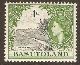 Basutoland 1964 1c Grey-black and bluish green. SG84.