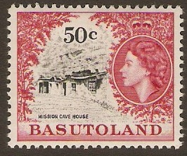 Basutoland 1964 50c Black and carmine-red. SG92.