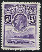 Basutoland 1933 5s. Violet. SG9.