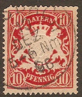 Bavaria 1881 10pf Carmine. SG93.
