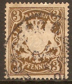 Bavaria 1888 3pf Brown. SG104.