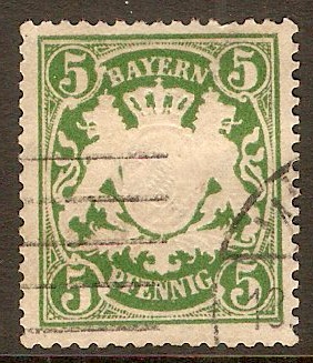 Bavaria 1888 5pf Deep green. SG108.