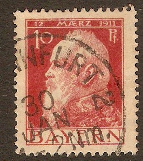 Bavaria 1911 10pf Carmine on buff. SG140.