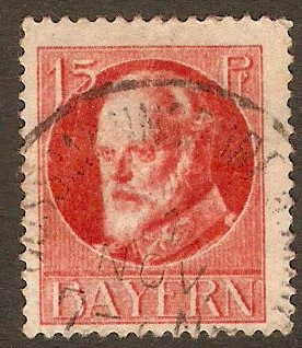 Bavaria 1914 15pf Red - King Ludwig III series. SG179A