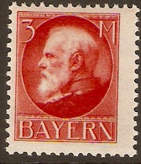 Bavaria 1914 3m Scarlet - King Ludwig III. SG191A.