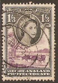 Bechuanaland 1955 1s.3d Black and lilac. SG150.