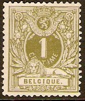 Belgium 1884 1c olive-green. SG67.