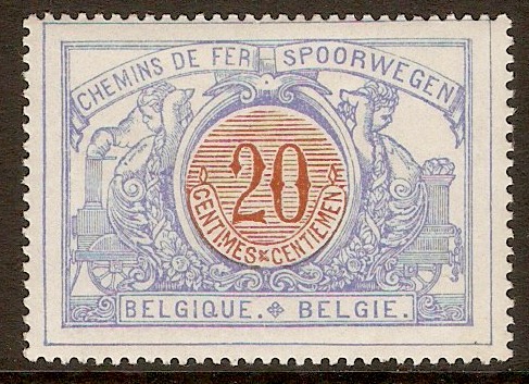 Belgium 1902 20c Brown and ultramarine. SGP111.