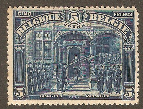Belgium 1915 5f Deep blue. SG194.