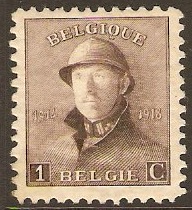Belgium 1919 1c brown. SG237.