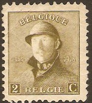 Belgium 1919 2c olive. SG238.