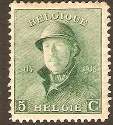 Belgium 1919 5c green. SG239.