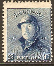 Belgium 1919 25c blue. SG243.