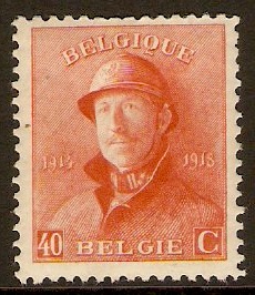 Belgium 1919 40c Vermilion. SG245.