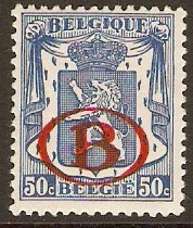 Belgium 1941 50c blue. SGO950.